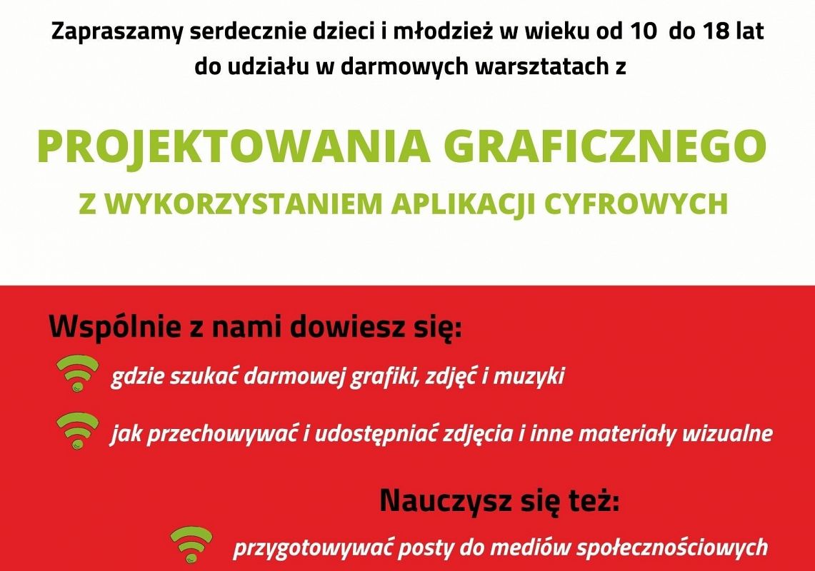 Darmowe warsztaty  " Projektowanie graficzne z wykorzystaniem aplikacji cyfrowych"