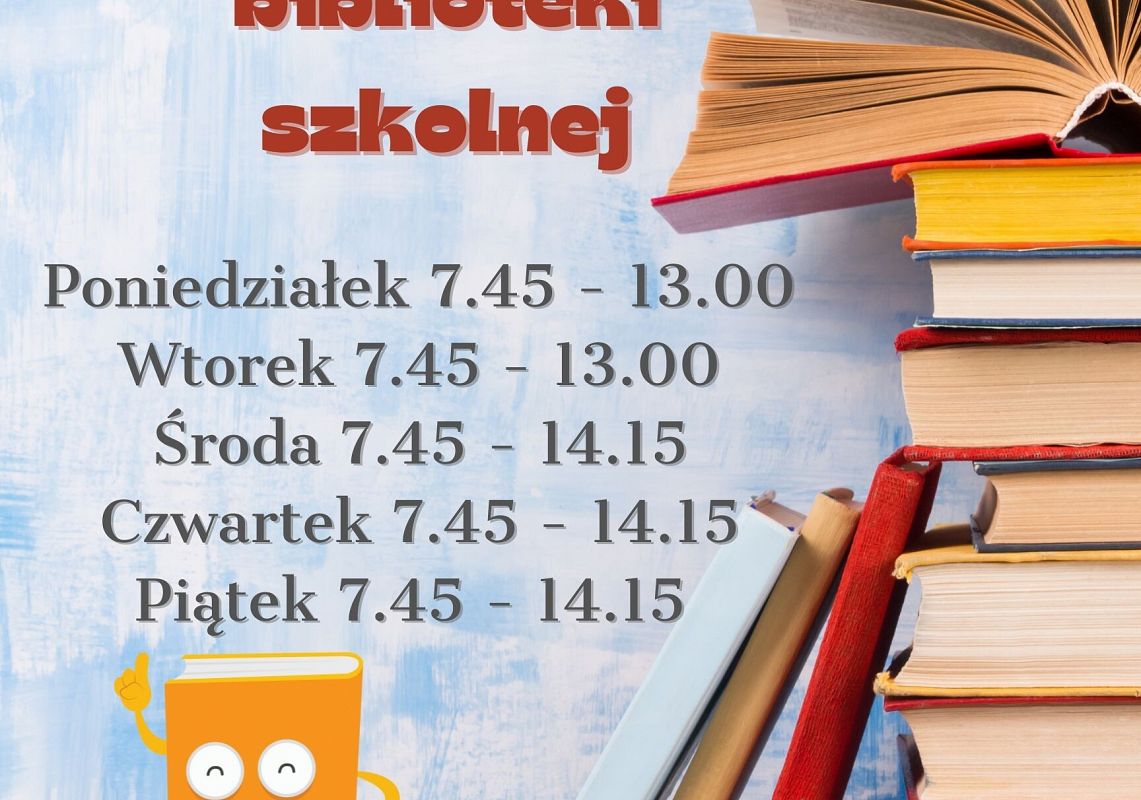 Regulamin i godziny otwarcia biblioteki szkolnej