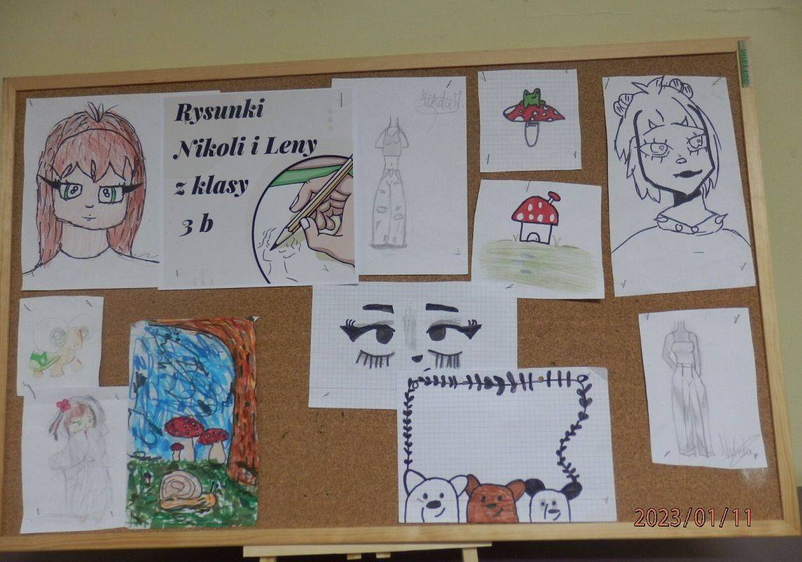 Rysunki Nikoli i Leny z klasy 3 b