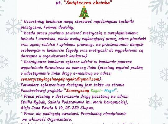 Ogólnopolski Sensoryczno - Plastyczny Konkurs  pt: "Świąteczna choinka".