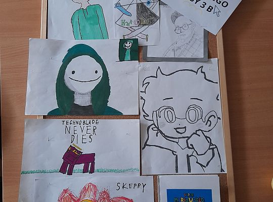 Minecraft w rysunkach Łukasza Żółtowskiego z klasy 3 b