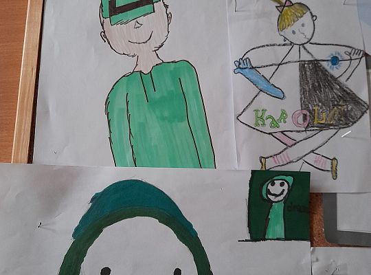 Minecraft w rysunkach Łukasza Żółtowskiego z klasy 3 b