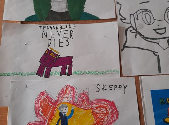 Minecraft w rysunkach Łukasza Żółtowskiego z klasy 3 b