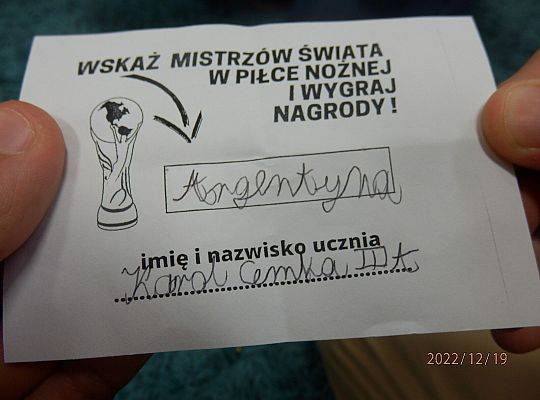 Finał Mundialu i zabawy bibliotecznej "Wskaż Mistrzów Świata w Piłce Nożnej".