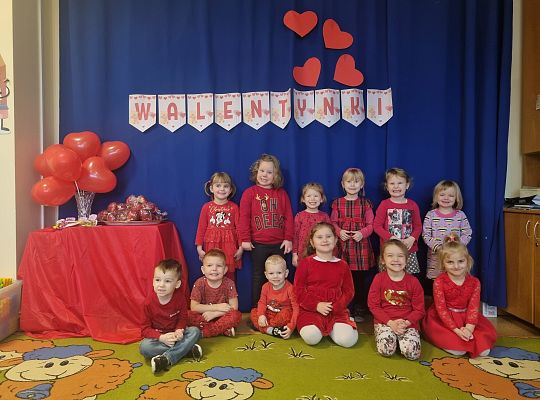 Zabawa walentynkowowa w przedszkolu