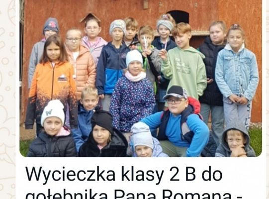 Wycieczka klasy 2b do gołębnika Pana Romana