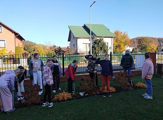 Upiększamy teren wokół szkoły