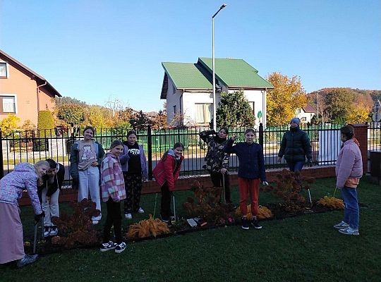 Upiększamy teren wokół szkoły