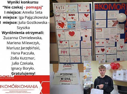 Rozstrzygnięcie konkursu plastycznego dla klas 4-8 pt.: „Nie czekaj – pomagaj!”