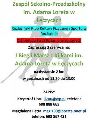 I Bieg i Marsz z Kijkami im. Adama Loreta w Łęczycach
