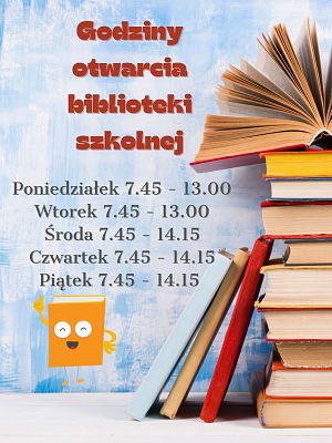 Regulamin i godziny otwarcia biblioteki szkolnej