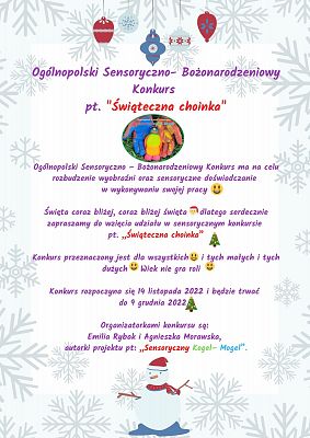 Ogólnopolski Sensoryczno - Plastyczny Konkurs  pt: "Świąteczna choinka".